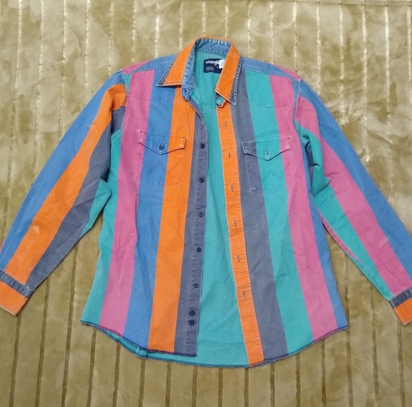 Wrangler Other - Vintage Wrangler shirt striped men's large